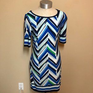 Eliza j chevron shift dress mod colorful